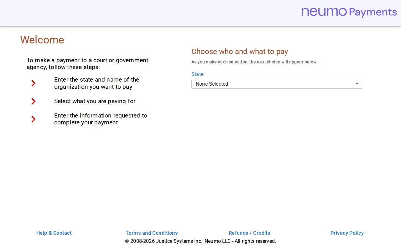 Los Alamos County traffic warrant empty payment vendor interface