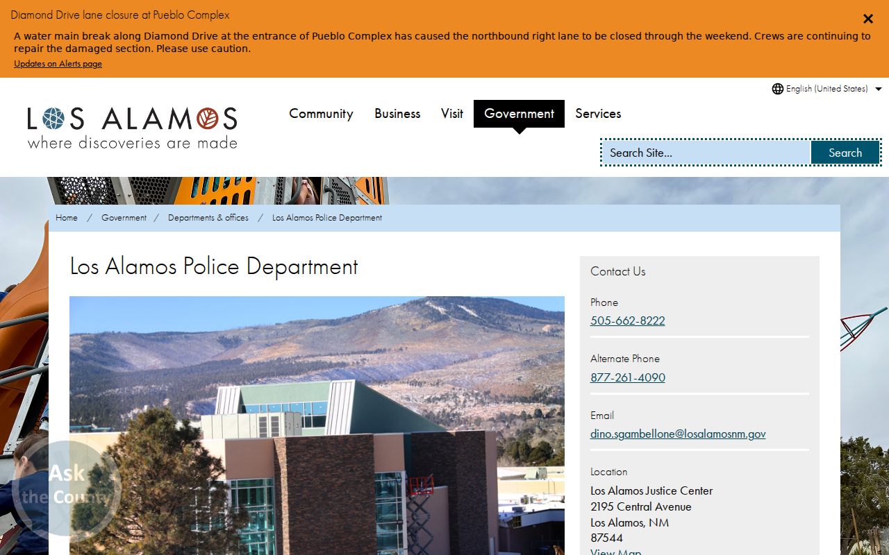 Los Alamos warrant records Justice Center and LAPD source