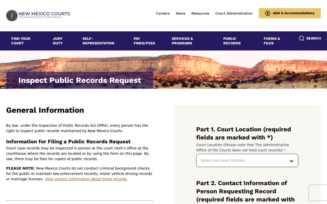 Los Alamos County warrant search Court IPRA request form