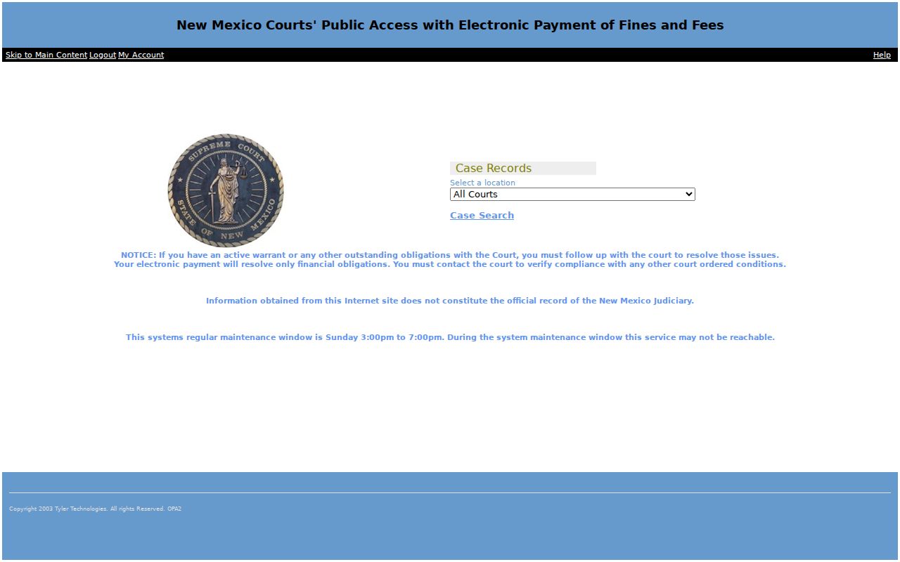 Los Alamos County warrant search public access court screen